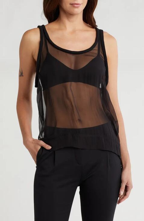 Valentino Tops - New VALENTINO Garavani Sheer 100% Silk Tank Top